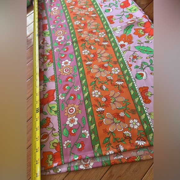 House of Harlow 1960 Satin Wide Leg Pants Pink Floral M - Picture 10 of 10